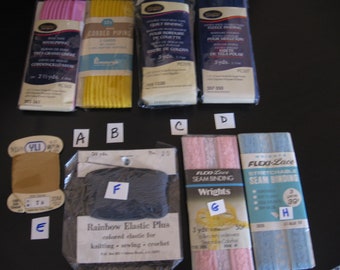 Sewing, supplies, embellishments, piping, elastic, binding, lace trim, nylon , cotton, polyester, quilting (Sewing 1)