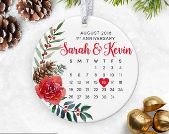 Personalized Ornament for Anniversary Gifts, First Anniversary Ornament, Christmas Gift for Wife Gift, Wedding Present 10th Anniversary gift