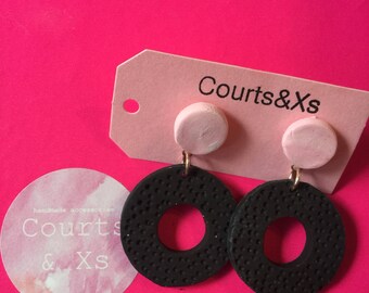 Marbled polymer clay earrings