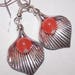 Orange Candy Jade Tibetan Silver Leaf Earrings
