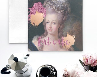 Marie Antoinette Note Card, Marie Antoinette party invitations, Eat Cake card, Marie Antoinette birthday cards