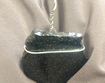 Spectacular hematite wire wrapped pendant