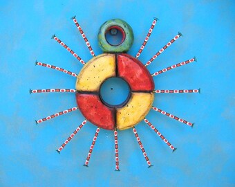 Spider, Original Found Object Wall Sculpture, Wood Carving, Wall Decor, by Fig Jam Studio