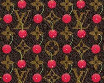 Brown LV vinyl Damier check pattern faux leather fabric by yard –  WendyCustom