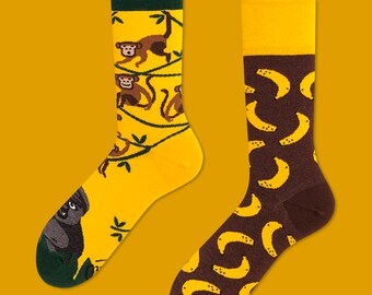 Monkey Business Socks | men socks | colorful socks | cool socks | mismatched socks | womens socks | autumn | patterned socks | crazy socks