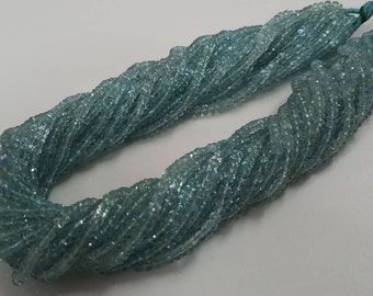 3.5mm Aquamarine Light Blue Gemstone Beads AAA grade Full Strand 41 Carat of 16inch Pick your Quantity: Beryl , Fine Quality (L21-1)
