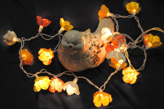 twinkle light flowers paper flower string lights handmade paper flower string lights