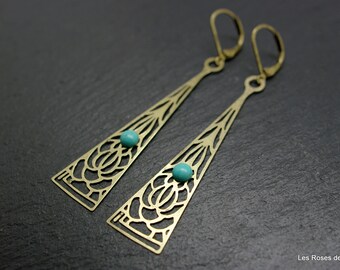 Earrings art deco, boucles d'oreilles Arthémis