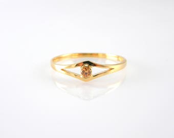 Citrine ring gold gemstone ring birthstone ring for women yellow stone ring promise ring November birthstone jewelry