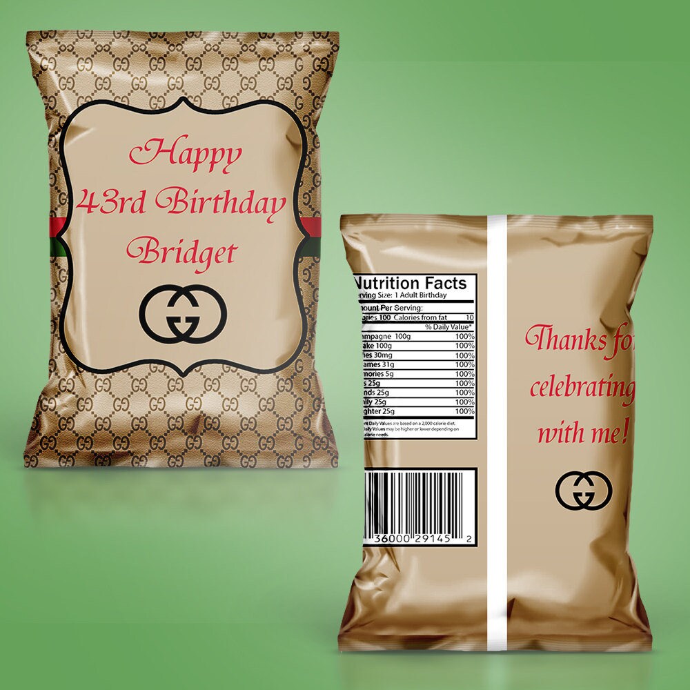 PRINTED Designer Themed Treat Bag Potato Chip Bag YOU