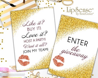 SaLe! Enter The Giveaway - LipSense Party Printables - LipSense-SeneGence Vendor Events-Party Cards - INSTANT DOWNLOAD
