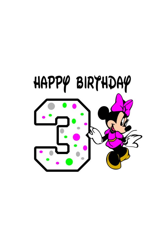 Download Minnie happy birthday minnie svg Happy Bithday 3yr old svg