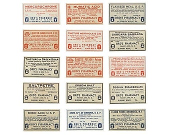 Ords Pharmacy label Collection - Pennsylvania