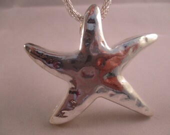 Silver-Plated Starfish Necklace Starfish Necklace Beach Silver Necklace