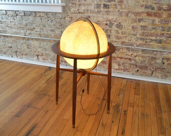 Vintage Mid Century Modern Illuminated Floor Globe by Replogle