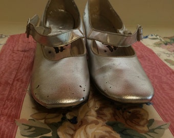 1960's Silver Fling Mary Jane Shoes