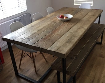 Reclaimed Industrial Chic 6-10 Seater Extending Dining Table