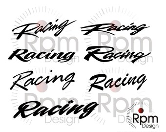 Racing Script SVG File, Racing, Racing Text, Racing Script, Motorsports, CNC, Laser, Cricut, Silhouette, Cuttable, Digital, Vector, Download