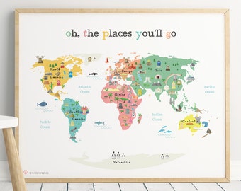 printable map poster 11x14 in 20x16 in 24x36 in 70x100cm world