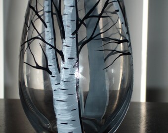 birch tree stemless wine glass (1 available right away)