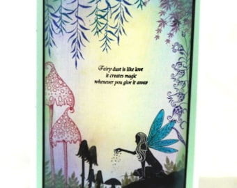 Fairy Card | Hand Inked and Stamped Greeting Card | Birthday | Magical | Fairy dust