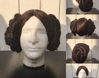 Brown Star Wars Princess Leia Wig with Removable Buns