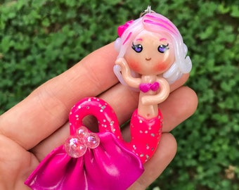 Hot Pink Fantasy Mermaid Ornament