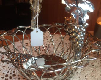 Vintage Godinger Silver Plate Basket, Silver Bread Basket, Wire Bread Basket