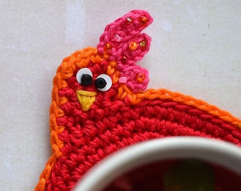 Crochet Pattern - Easter Hen Coaster by VendulkaM / Digital tutorial / Kitchen table / Decoration