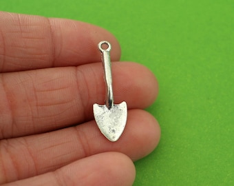 10 Silver Shovel Charms CH018-10