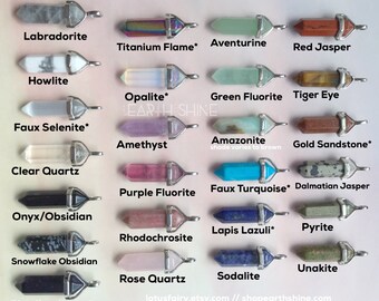 Crystal Necklace, Terminated Amethyst, Opalite Rose Quartz, Obsidian, Fluorite, Aventurine, Jasper, Clear quartz, Amazonite,