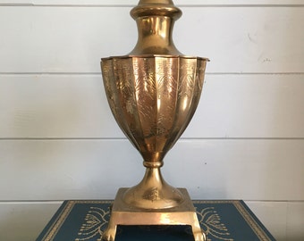 Vintage Brass Footed Urn with Cover