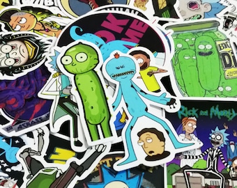 50Pcs Rick and Morty Waterproof Anime Sticker For Guitar Laptop phone cases