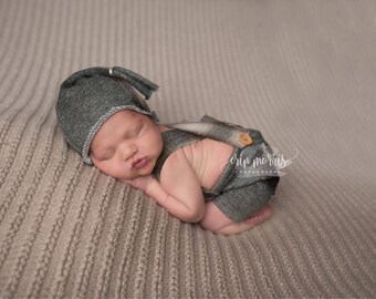 Newborn boy romper set, newborn photo prop, photography prop, footed newborn romper, newborn boy, newborn boy prop set, newborn photo prop,
