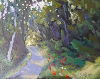 Small Landscape Painting, Daily Painting, Small Oil Painting, "Entering Light", 6x8" Oil, Painting on Sale, Reduced from 155.
