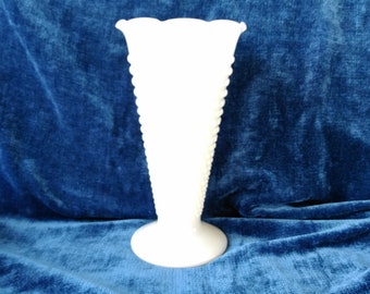 Milk Glass Hobnail Vase Anchor Hocking 9 1/2"