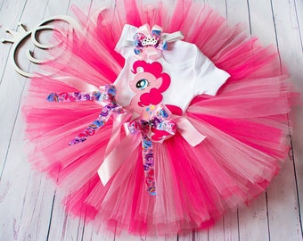 Pink My Little Pony First 1st 2nd 3rd Birthday Pinkie Pie tutu Birthday Tutu Set baby tutu Pinkie Pie 1 from Europe