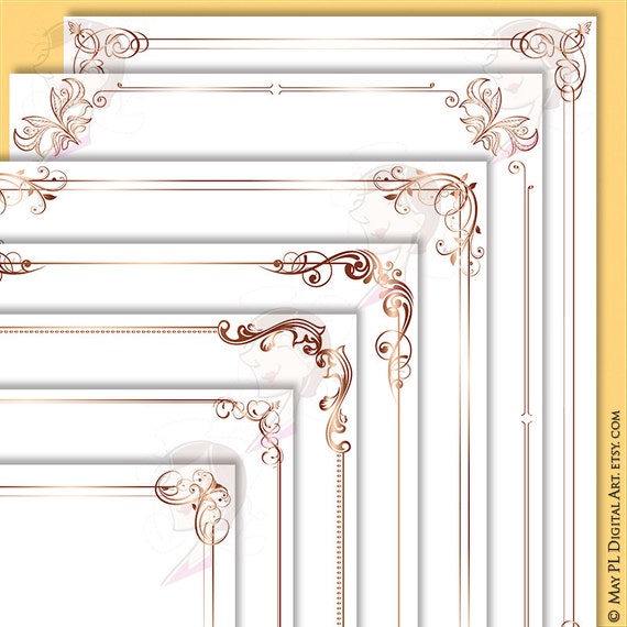 Rose Gold Borders Png Clip Art Decorative Retro Frames