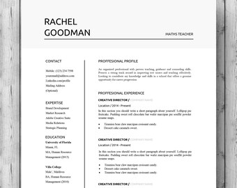 two page resume etsy