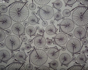 Fabric C213 coupon beige antique bikes 33x50cm