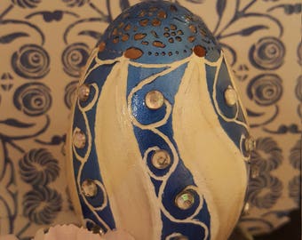 Carved/Handpainted Goose egg