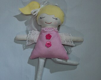 Handmade doll, cloth doll, Darling Bridesmaid Doll, girl doll, bridal doll