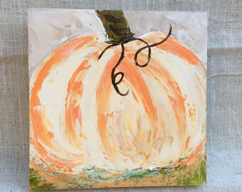 Pumpkin Painting on 6x6 Wood Panel
