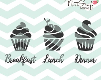 Cupcake SVG, Muffin svg, Bakery svg, cut files for Cricut and Silhouette, svg files, htv