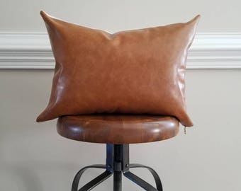 The Caramel Leather Pillow Cover