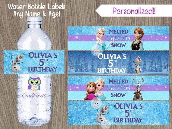 Frozen fever water bottle labels