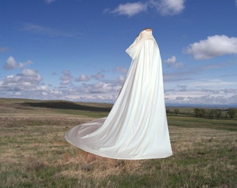 White Cloak Hooded Fleece Wedding Cloak Cape Costume Renaissance Medieval Clothing Fairy