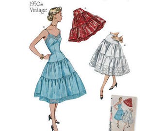 Simplicity Pattern 8456 Misses' Vintage Petticoat and Slip