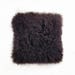 Tibetan Lamb Fur Pillow 18" Square Dark Brown