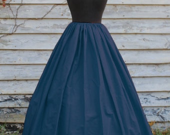 READY TO SHIP! Navy Blue Skirt - Full Length - Civil War Reenactment - Renaissance or Pirate Costume